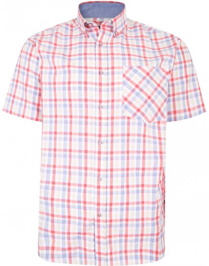 Kam Jeans 6215 Summer Check Shirt Pink - Camicie - Camicie Taglie Forti Uomo