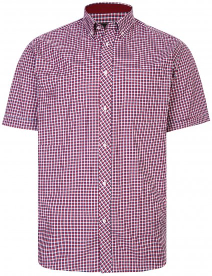 Kam Jeans 6219 Short sleeve Shirt Red - Camicie - Camicie Taglie Forti Uomo