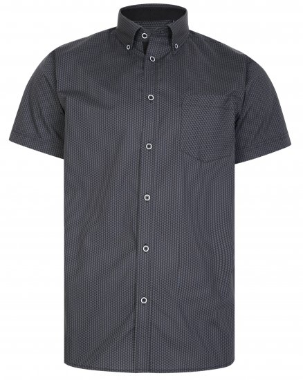 Kam Jeans 6226 Casual Short Sleeve Shirt Charcoal - Camicie - Camicie Taglie Forti Uomo