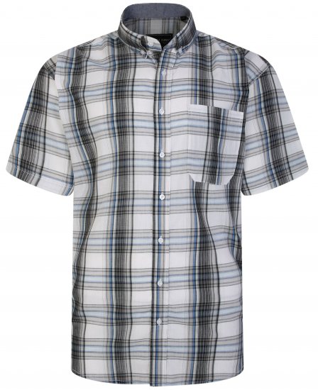 Kam Jeans 6243 SS Check Shirt Navy - Camicie - Camicie Taglie Forti Uomo