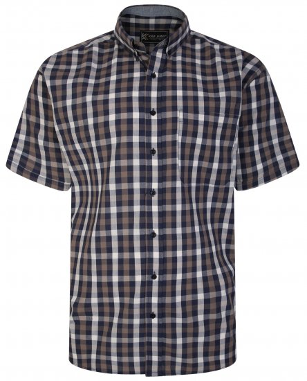 Kam Jeans 6246 SS Check Shirt Navy - Camicie - Camicie Taglie Forti Uomo