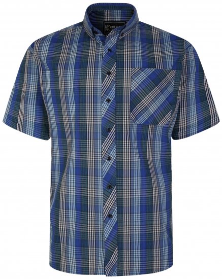Kam Jeans 6250 Short sleeve Shirt Blue - Camicie - Camicie Taglie Forti Uomo