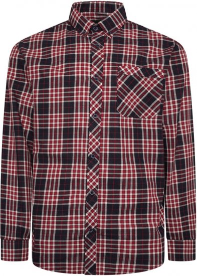Kam Jeans 6301 LS Casual Check Shirt Red - Camicie - Camicie Taglie Forti Uomo
