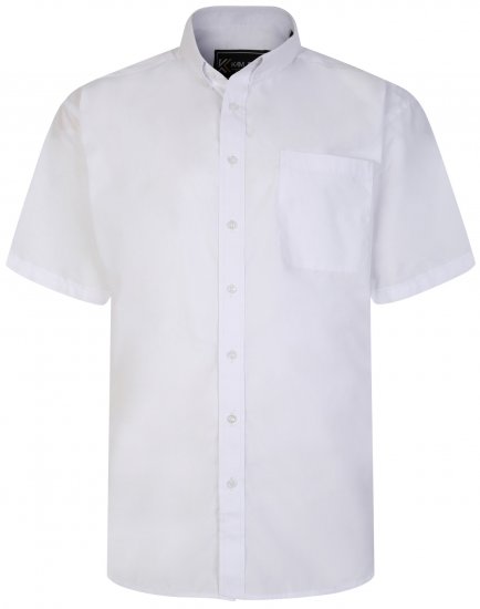Kam Jeans 660 Classic Short Sleeve Office Shirt White - Camicie - Camicie Taglie Forti Uomo