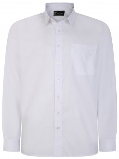 Kam Jeans 661 Classic Long Sleeve Office Shirt White - Camicie - Camicie Taglie Forti Uomo