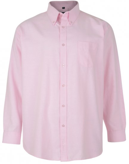 Kam Oxford shirt Long Sleeve Pink - Camicie - Camicie Taglie Forti Uomo
