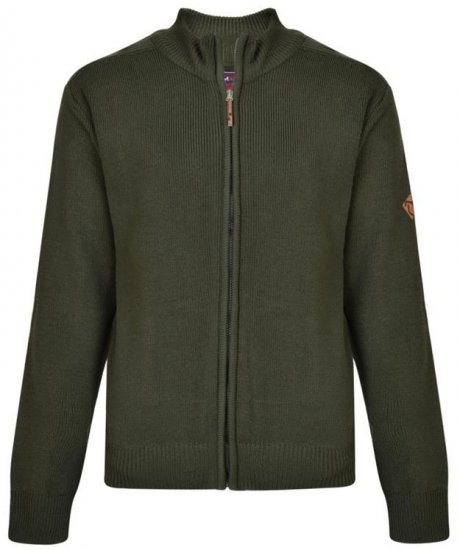 Kam Jeans 68 Casual Zip Thru Knitted Jumper Khaki - Felpe & felpe con cappuccio - Felpe & Felpe con Cappuccio Uomo Taglie Forti