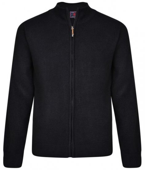 Kam Jeans 68 Casual Zip Thru Knitted Jumper Navy - Felpe & felpe con cappuccio - Felpe & Felpe con Cappuccio Uomo Taglie Forti