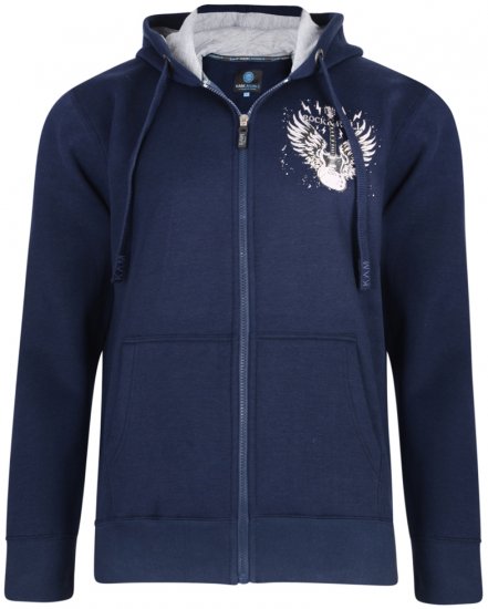 Kam Jeans 7003 Hoodie Navy - Felpe & felpe con cappuccio - Felpe & Felpe con Cappuccio Uomo Taglie Forti