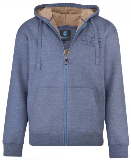 Kam Jeans 7006 Sherpa Lined Hoodie Denim - Felpe & felpe con cappuccio - Felpe & Felpe con Cappuccio Uomo Taglie Forti