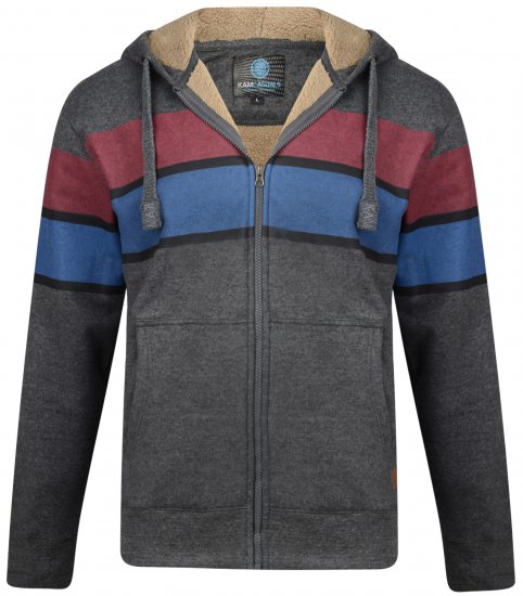 Kam Jeans 7007 Sherpa Lined Hoodie Charcoal - Felpe & felpe con cappuccio - Felpe & Felpe con Cappuccio Uomo Taglie Forti