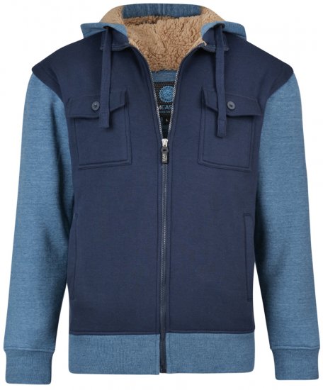 Kam Jeans 7008 Hoodie Denim blue - Felpe & felpe con cappuccio - Felpe & Felpe con Cappuccio Uomo Taglie Forti