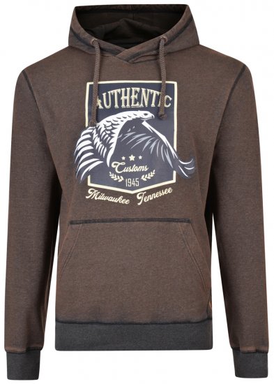 Kam Jeans 7010 Hoodie Black - Felpe & felpe con cappuccio - Felpe & Felpe con Cappuccio Uomo Taglie Forti