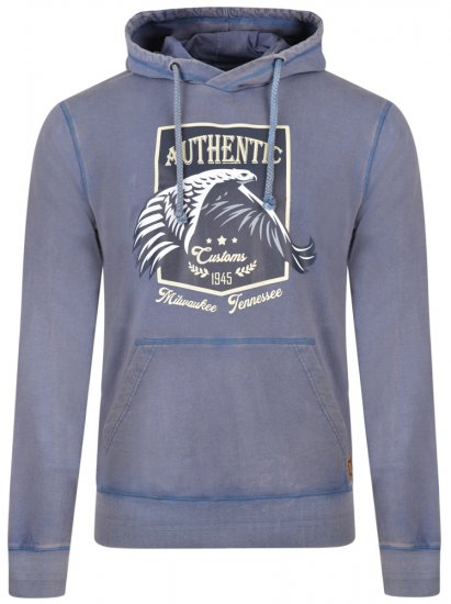 Kam Jeans 7010 Hoodie Insignia Blue - Felpe & felpe con cappuccio - Felpe & Felpe con Cappuccio Uomo Taglie Forti