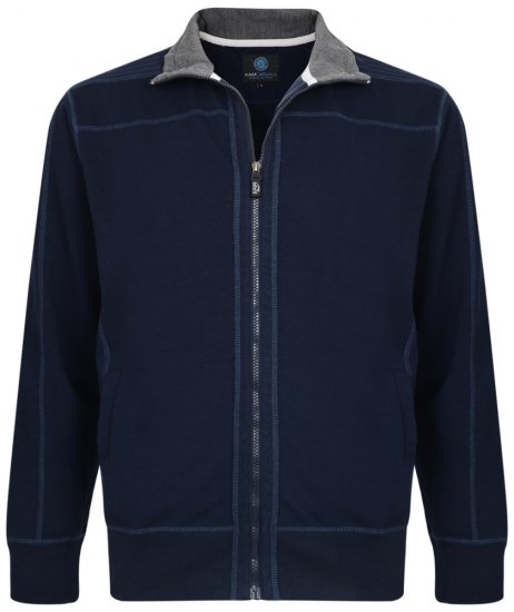 Kam Jeans 7011 Full Zip Sweat Navy - Felpe & felpe con cappuccio - Felpe & Felpe con Cappuccio Uomo Taglie Forti