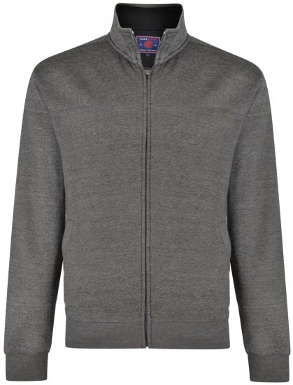 Kam Jeans 7018 Full zip Sweatshirt Charcoal - Felpe & felpe con cappuccio - Felpe & Felpe con Cappuccio Uomo Taglie Forti