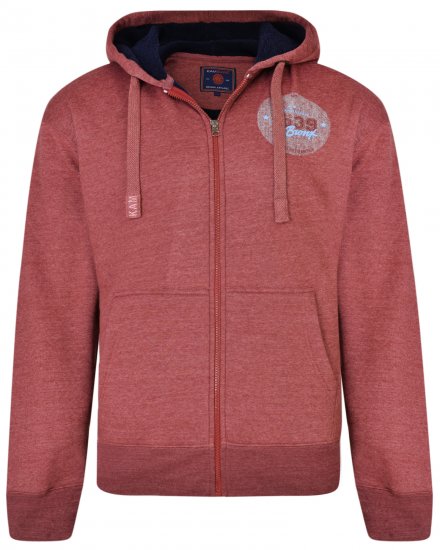 Kam Jeans 7025 Sherpa lined Hoodie Cordovan - Felpe & felpe con cappuccio - Felpe & Felpe con Cappuccio Uomo Taglie Forti