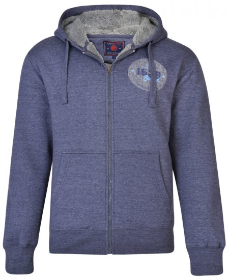 Kam Jeans 7025 Sherpa lined Hoodie Insignia blue - Felpe & felpe con cappuccio - Felpe & Felpe con Cappuccio Uomo Taglie Forti