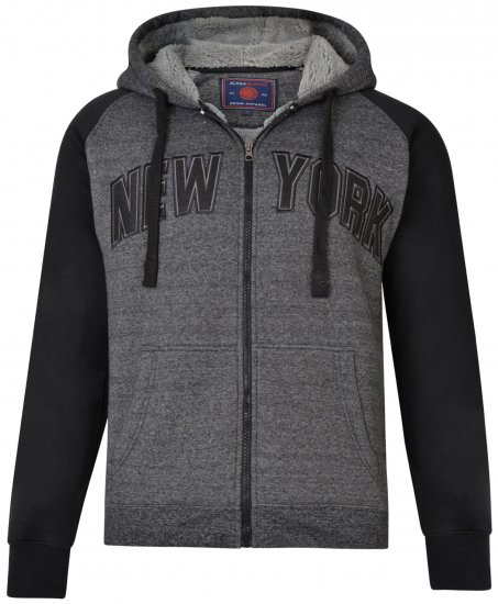 Kam Jeans 7026 New York Hoodie Black - Felpe & felpe con cappuccio - Felpe & Felpe con Cappuccio Uomo Taglie Forti