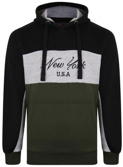 Kam Jeans 7033 NY Over The Head Hoodie Khaki - Felpe & felpe con cappuccio - Felpe & Felpe con Cappuccio Uomo Taglie Forti