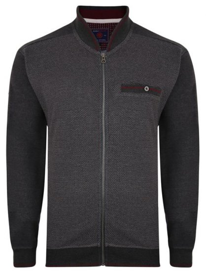Kam Jeans 7035 Dobby Track Top Charcoal - Felpe & felpe con cappuccio - Felpe & Felpe con Cappuccio Uomo Taglie Forti