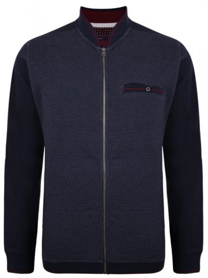 Kam Jeans 7035 Dobby Track Top Navy - Felpe & felpe con cappuccio - Felpe & Felpe con Cappuccio Uomo Taglie Forti
