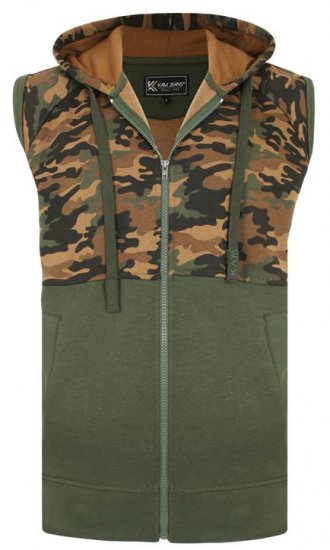 Kam Jeans 7039 Camo Panelled Vest - Felpe & felpe con cappuccio - Felpe & Felpe con Cappuccio Uomo Taglie Forti