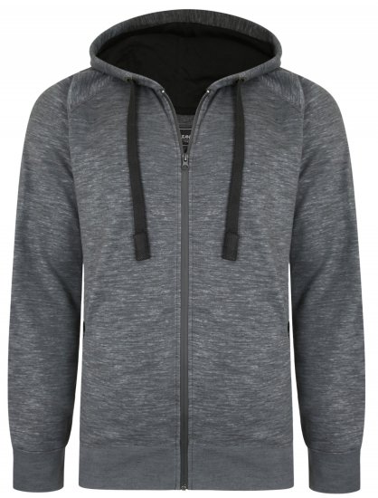 Kam Jeans 7041 Jersey Marl Hoody with Zip Pockets Charcoal - Felpe & felpe con cappuccio - Felpe & Felpe con Cappuccio Uomo Taglie Forti