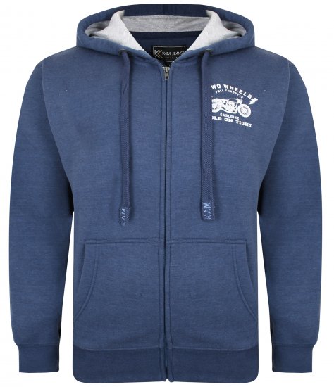 Kam Jeans 7043 Full Throttle Hoodie Indigo - Felpe & felpe con cappuccio - Felpe & Felpe con Cappuccio Uomo Taglie Forti