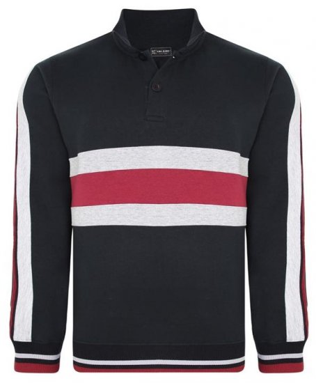 Kam Jeans 7047 Over Head Cut & Saw Sweat Top Black - Felpe & felpe con cappuccio - Felpe & Felpe con Cappuccio Uomo Taglie Forti