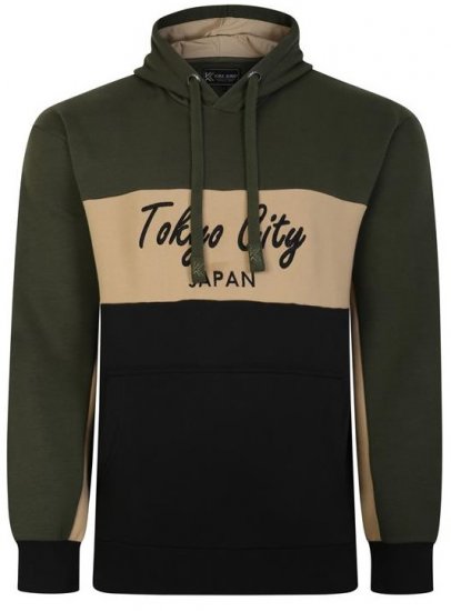 Kam Jeans 7058 Tokyo City Cut & Saw Hoodie Khaki - Felpe & felpe con cappuccio - Felpe & Felpe con Cappuccio Uomo Taglie Forti