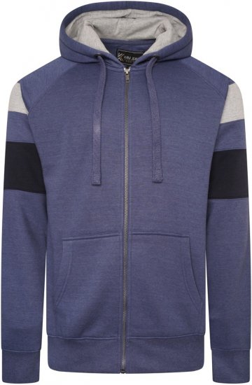 Kam Jeans 7069 Cut & Saw Zip Thru Hoody Royal Blue - Felpe & felpe con cappuccio - Felpe & Felpe con Cappuccio Uomo Taglie Forti