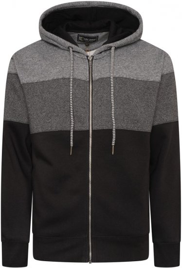 Kam Jeans 7071 Marl Stripe Hoody Black - Felpe & felpe con cappuccio - Felpe & Felpe con Cappuccio Uomo Taglie Forti