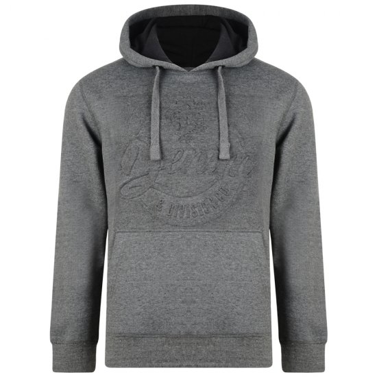 Kam Jeans 708 Embossed Hoodie Charcoal - Felpe & felpe con cappuccio - Felpe & Felpe con Cappuccio Uomo Taglie Forti