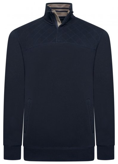 Kam Jeans 7092 Felpa con mezza zip Blu navy - Felpe & felpe con cappuccio - Felpe & Felpe con Cappuccio Uomo Taglie Forti