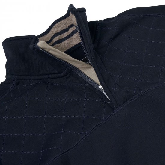 Kam Jeans 7092 Felpa con mezza zip Blu navy - Felpe & felpe con cappuccio - Felpe & Felpe con Cappuccio Uomo Taglie Forti