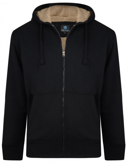 Kam Jeans 709 Sherpa Lined Hoodie Black - Felpe & felpe con cappuccio - Felpe & Felpe con Cappuccio Uomo Taglie Forti