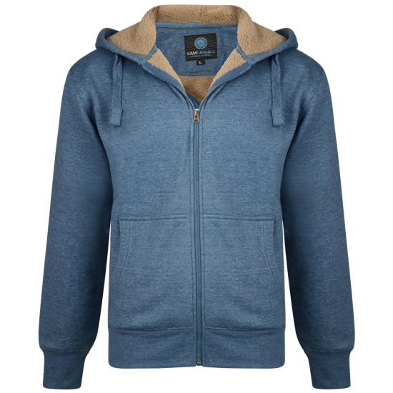 Kam Jeans 709 Sherpa Lined Hoodie Denim - Felpe & felpe con cappuccio - Felpe & Felpe con Cappuccio Uomo Taglie Forti