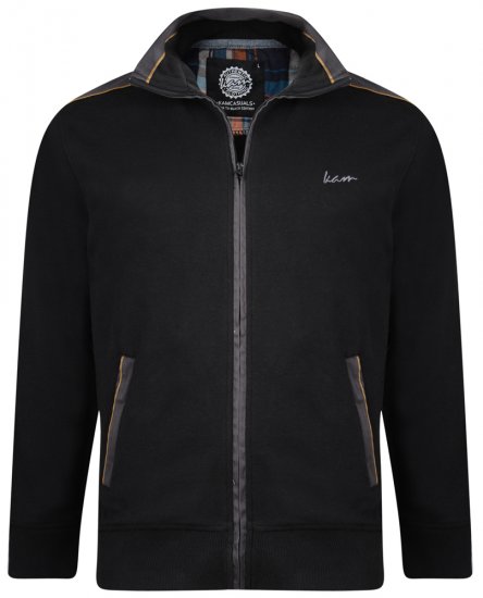 Kam Jeans 714 Shoulder Panel Sweater Black - Felpe & felpe con cappuccio - Felpe & Felpe con Cappuccio Uomo Taglie Forti