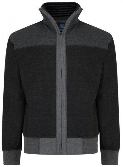 Kam Jeans 715 Full Zip Sweater Charcoal - Felpe & felpe con cappuccio - Felpe & Felpe con Cappuccio Uomo Taglie Forti