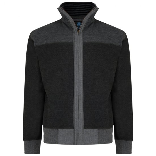 Kam Jeans 715 Full Zip Sweater Charcoal - Felpe & felpe con cappuccio - Felpe & Felpe con Cappuccio Uomo Taglie Forti