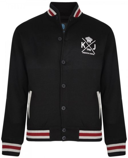 Kam Jeans 719 Button Sweater Black - Felpe & felpe con cappuccio - Felpe & Felpe con Cappuccio Uomo Taglie Forti