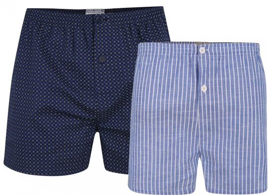 Kam Jeans 812 Twin Pack Woven Boxers - Intimo & costumi da bagno - Intimo Taglie Forti Uomo