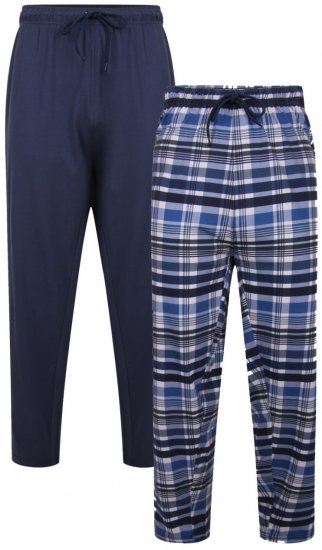 Kam Jeans 872 Lounge pants Navy, Checked 2-pack - Intimo & costumi da bagno - Intimo Taglie Forti Uomo