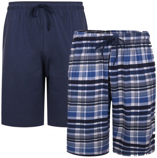 Kam Jeans 875 Lounge shorts Navy, Checked 2-pack - Intimo & costumi da bagno - Intimo Taglie Forti Uomo