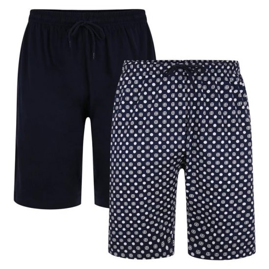Kam Jeans 876 Lounge Shorts Twin Pack Navy - Intimo & costumi da bagno - Intimo Taglie Forti Uomo