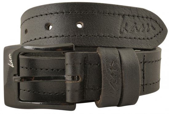 Kam Jeans 920 Leather Belt Black, 4cm - Cinture - Cintura Uomo Taglie Forti