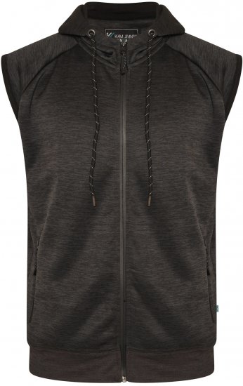 Kam Jeans AP007 Active Performance Sleeveless Hoody Charcoal - Felpe & felpe con cappuccio - Felpe & Felpe con Cappuccio Uomo Taglie Forti