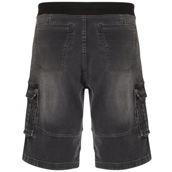 Kam Jeans Dito Denim Shorts Charcoal - Shorts - Pantaloncini Uomo Taglie Forti