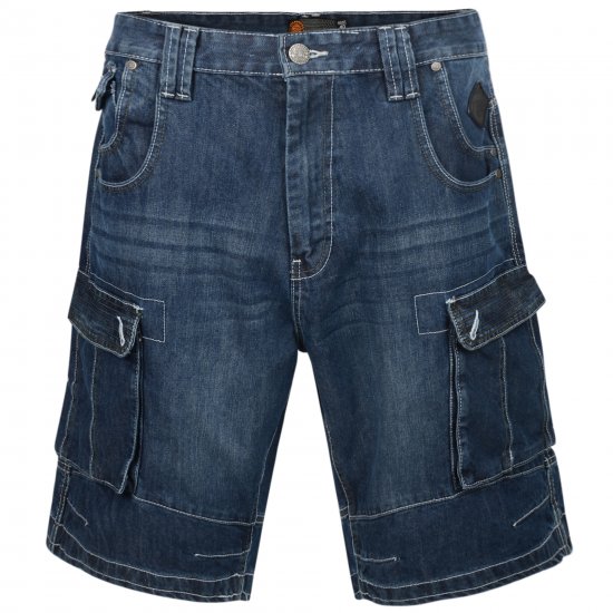 Kam Jeans Francis Dark Used - Shorts - Pantaloncini Uomo Taglie Forti